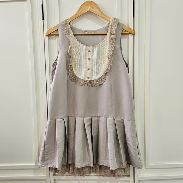 엑시즈팜(axes femme) 레이스 배색 플레어 원피스