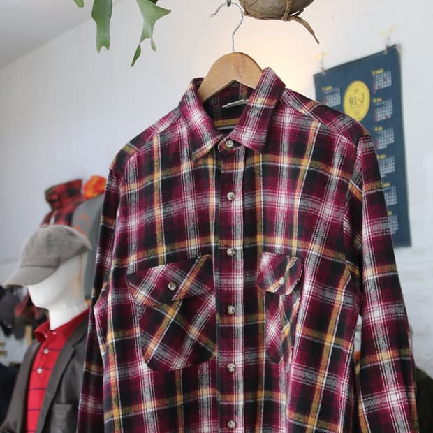 (착용컷) 90's FIVE BROTHER 체크 셔츠 (남성용 L)