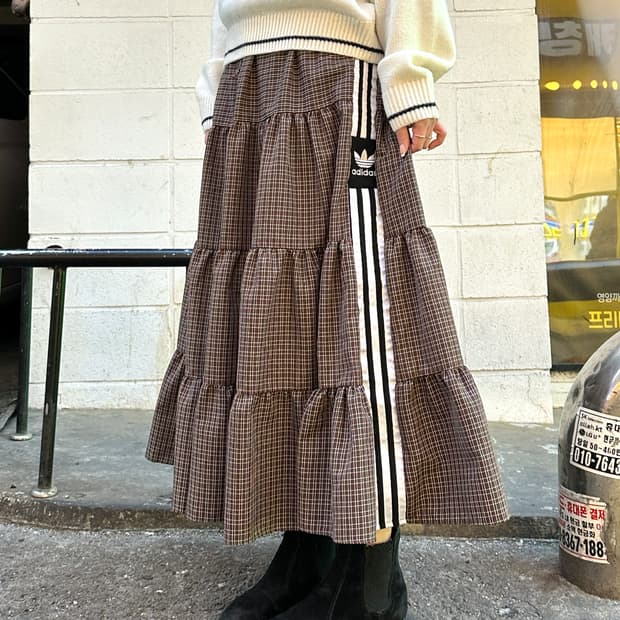 나오미 체크 캉캉 커스텀 스커트