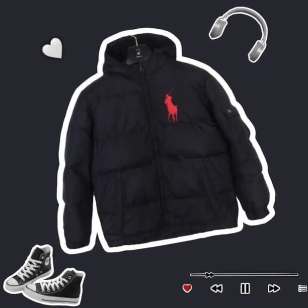 폴로 빅포니 딥네이비 패딩