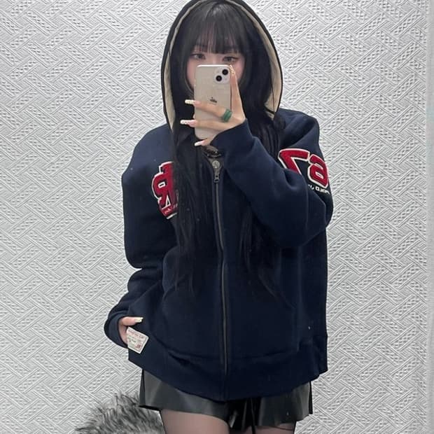 폴로 랄프로렌 올드스쿨 레트로 자수 양털 후드집업 M C09675