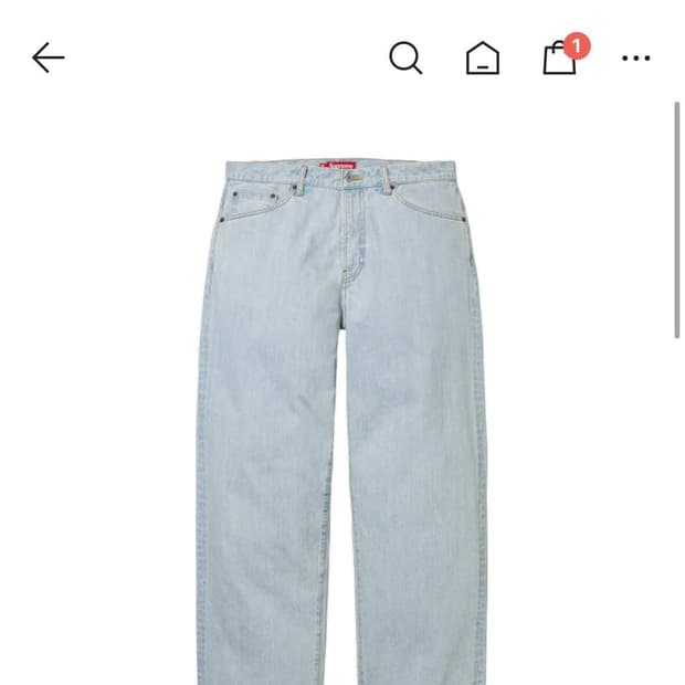 초급처) 슈프림 25fw 배기진 라이트워시드 인디고(30)