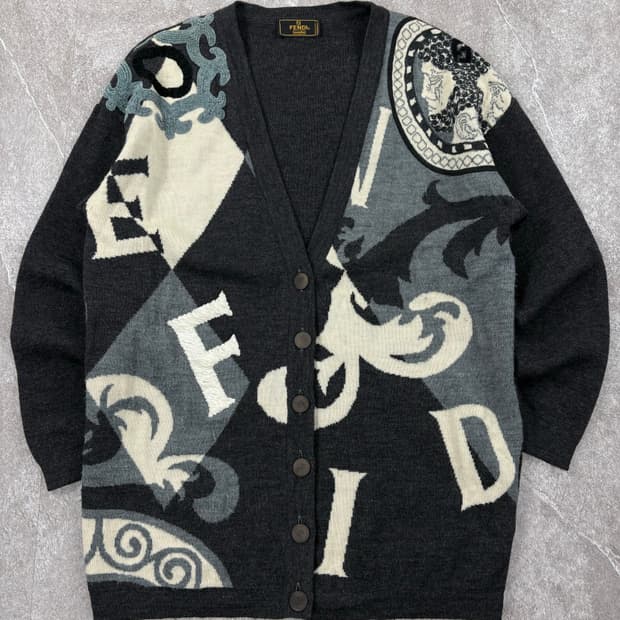Fendi 80's Wool Sweater Cardigan   