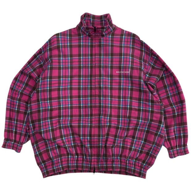 발렌시아가 핑크 플란넬 체크 집업자켓 백화점판