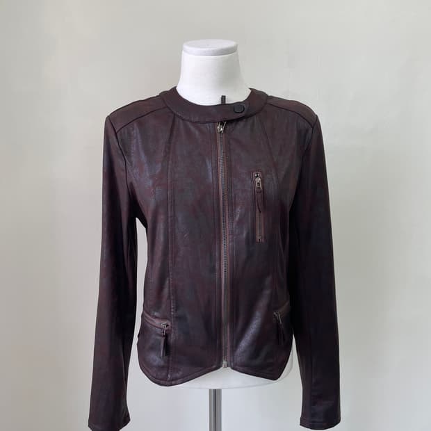 빈티지 크랙가공 브라운 집업 자켓 y2k goa 