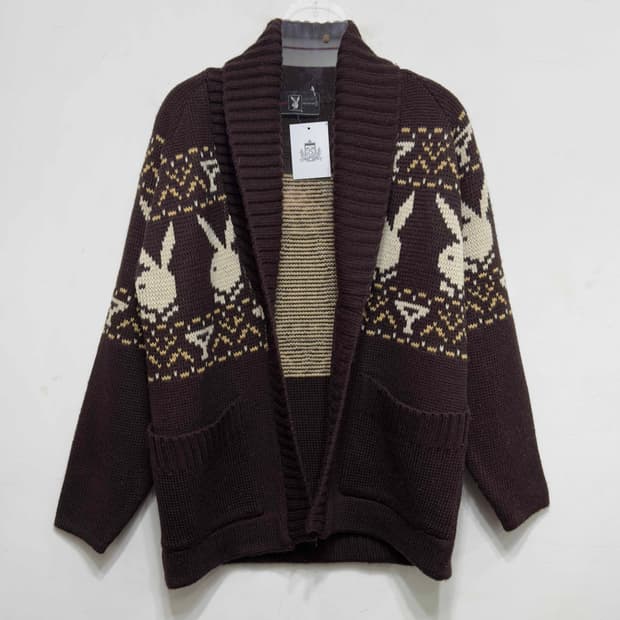 90s 플레이 보이 울 코위찬 가디건