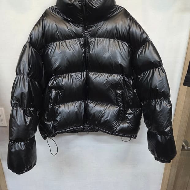 빈티지 투웨이 푸퍼 유광 숏패딩 m 오버핏 