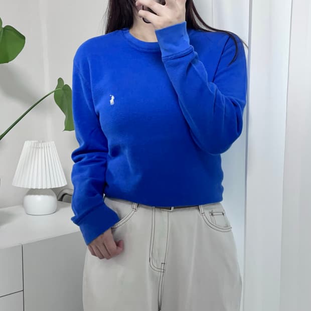 [정품] 폴로 블루 / 화이트포니 와플티 [ S ]