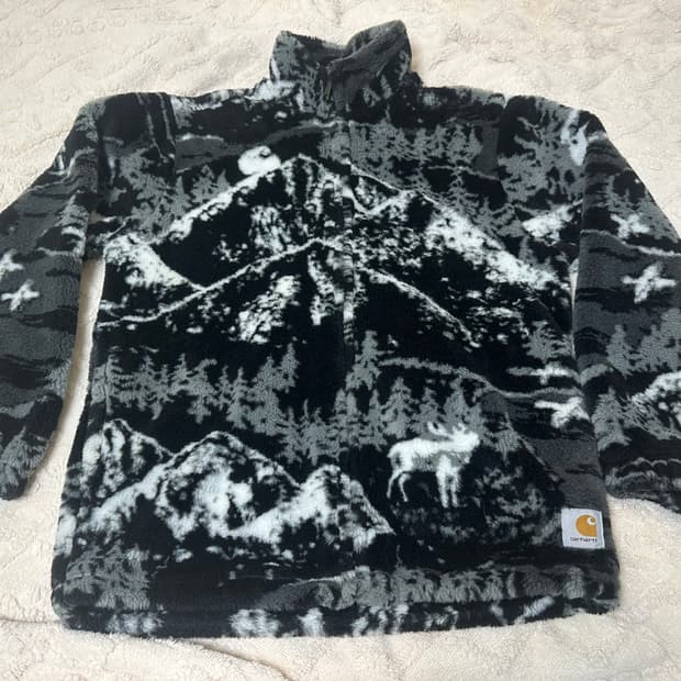 Carhartt WIP 하이 플레인스 라이너 자카드 블랙 설산 후리스