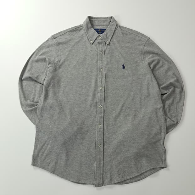 CK815 XL 폴로 QR 그레이 메쉬 셔츠 남방