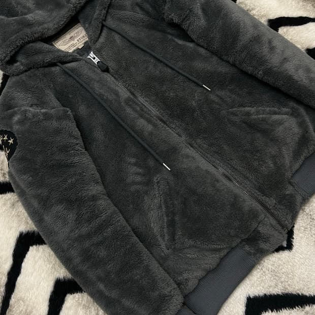 [M]엑스톤즈 XJ3 오버핏 후드 퍼 자켓/그레이