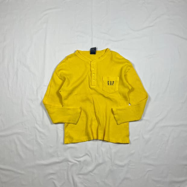 90’s 갭 gap 로고 포켓 와플 롱슬리브 긴팔티