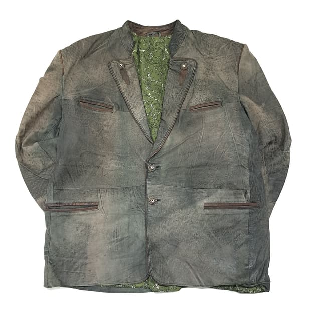 CL333 XL 크루거 80s 독일판 가죽 트라흐텐 그린 자켓