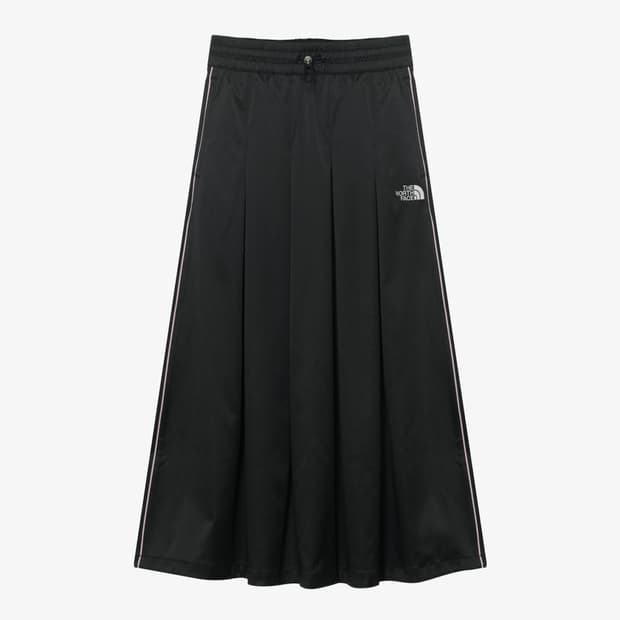 노스페이스 화이트라벨 롱치마 여성 새틴 플레어 스커트