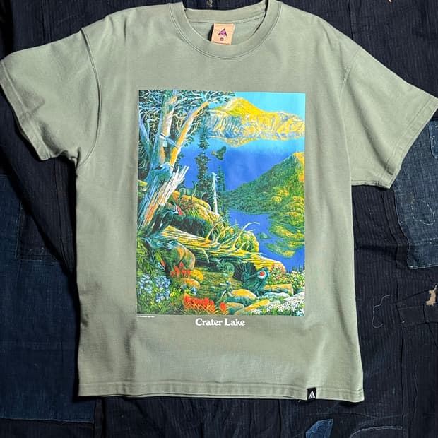 나이키 NRG ACG 숏 슬리브 크레이커 레이크 티셔츠 클래이 그린 XL