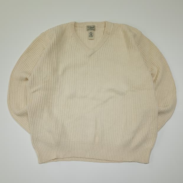 CL313 L 엘엘빈 90s 호주판 코튼 리브 브이넥 니트