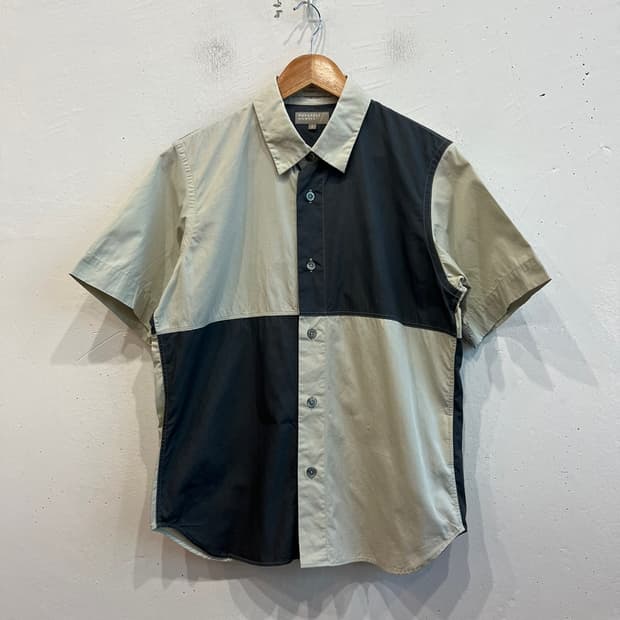 마가렛호웰 컬러블럭 반팔 셔츠 Made in JAPAN
