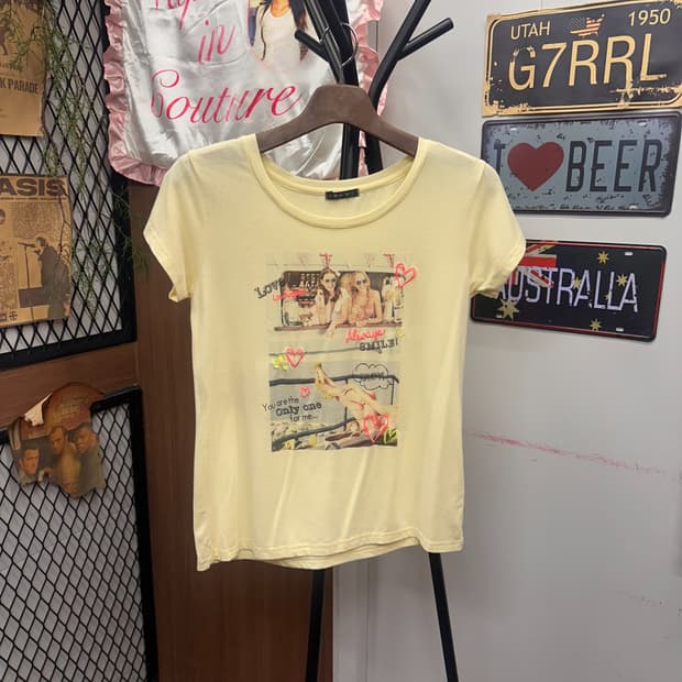 Neon Embroidery Graphic T Shirt