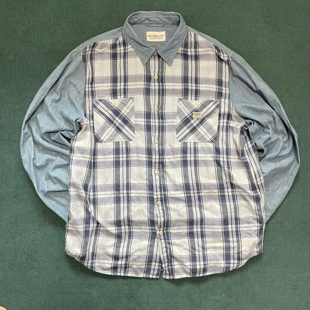 데님앤서플라이 패턴 데님셔츠