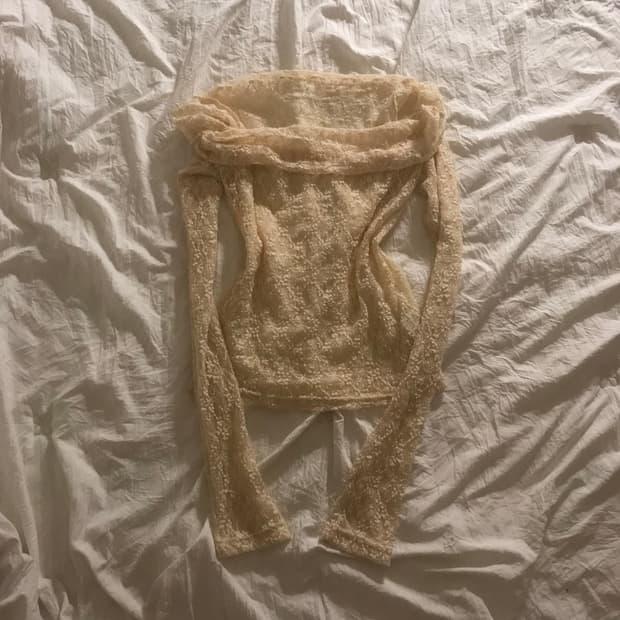 빈티지 프릴 펀칭 레이어드 긴팔 