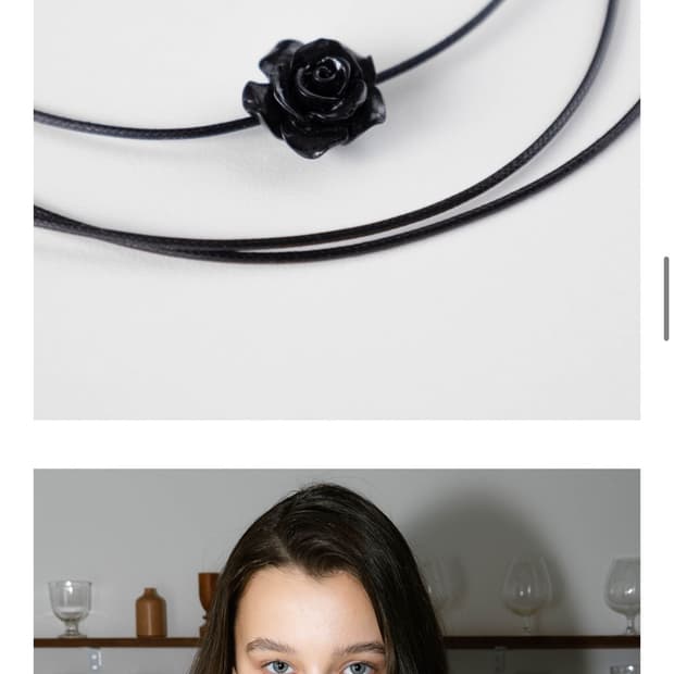 펄리모어 블랙 레더 초커