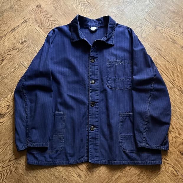 [XL]빈티지 페인팅 3포켓 HBT 프렌치 워크 자켓