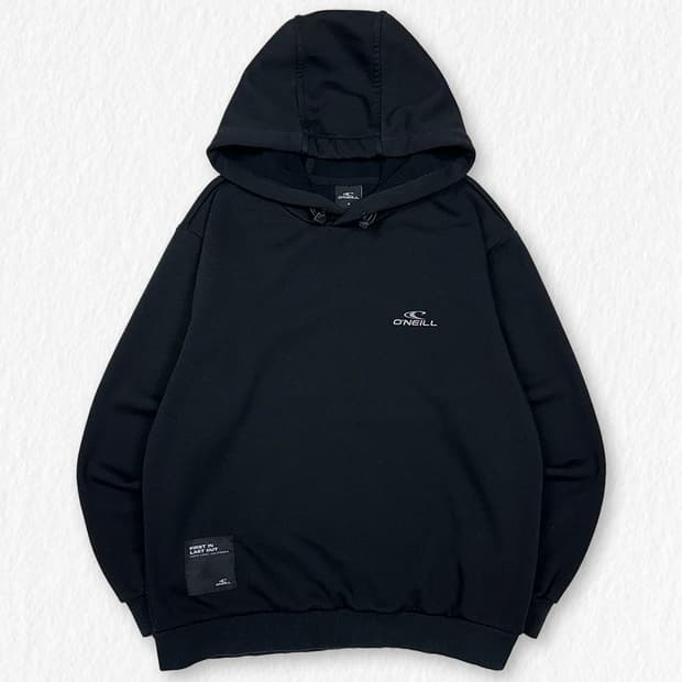 오닐 기모 후드티 블랙