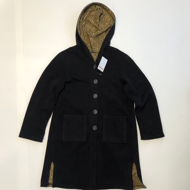 레오파드 양면 코트 가디건