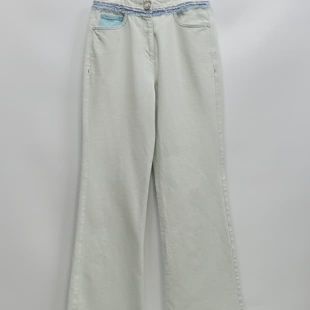 TIME 21SS 한섬 타임 와이드핏 데님 청바지 / 여 64 민트 연청