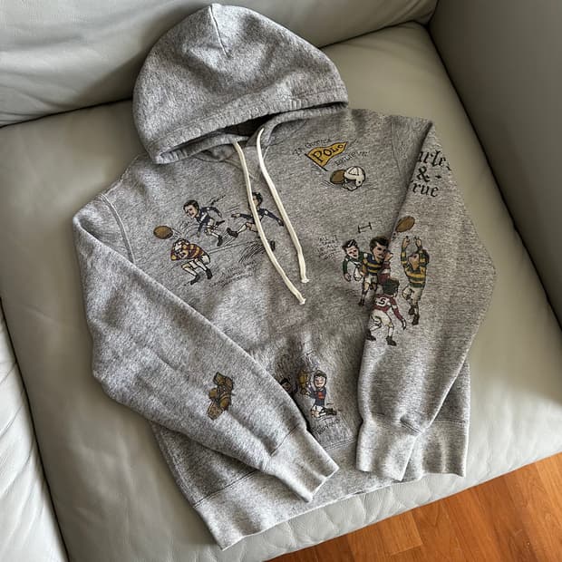 폴로 랄프로렌 럭비 그래픽 후드티 S