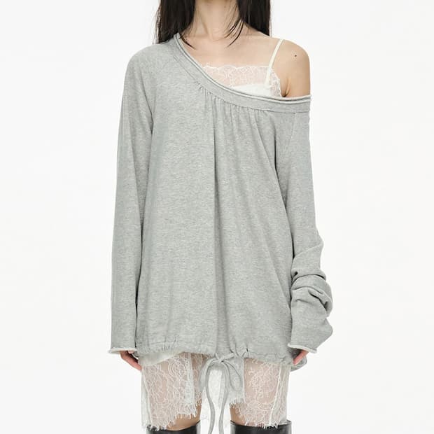 세릭 Round Hem String Top 라운드 헴 스트링 탑 그레이