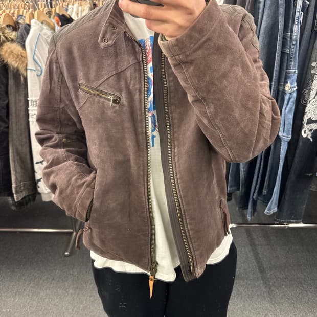 XL)BALL 빈티지 스웨이드 싱글 라이더 자켓