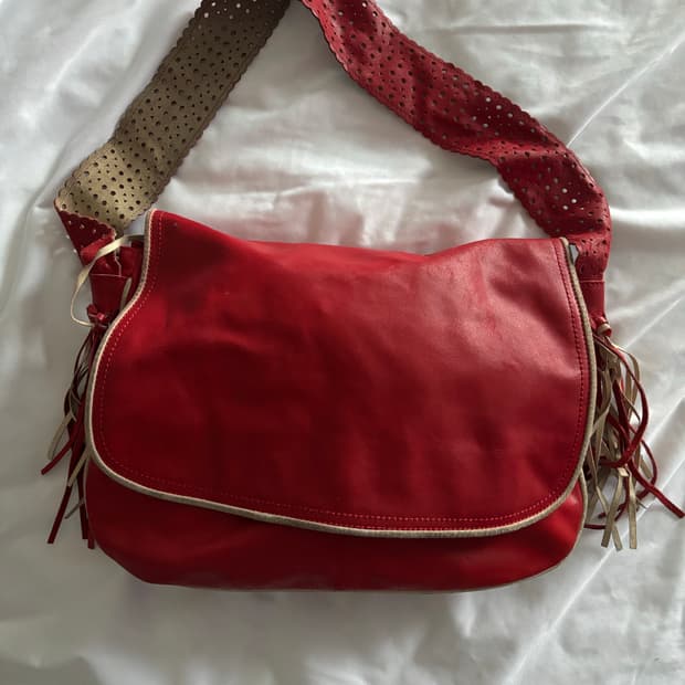 블루마린 리얼 레더 숄더백