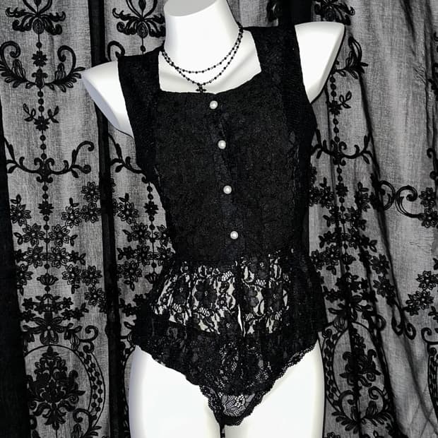 black lace vest