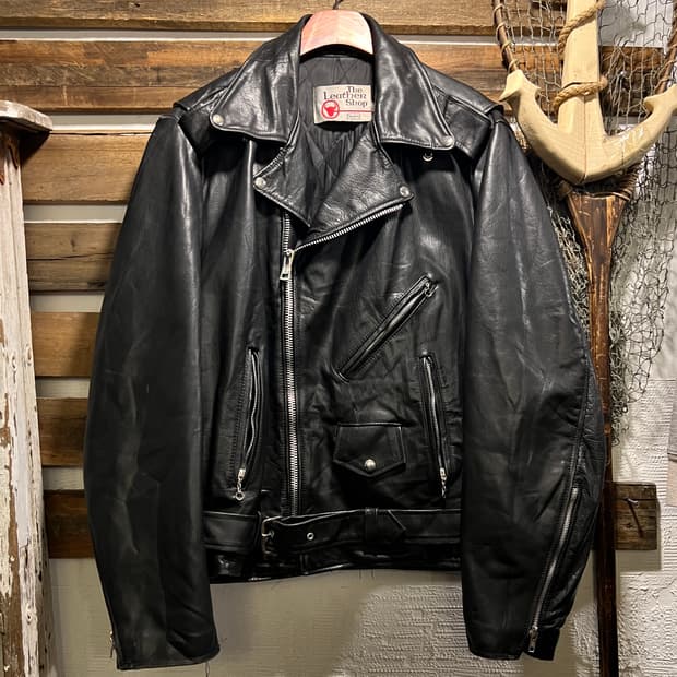 [XL]80's Sears USA 시어스 레더 샵 라이더 자켓