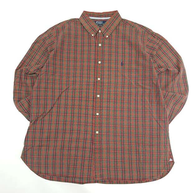 Co800 2XL 폴로 랄프로렌 크리스마스 타탄체크 긴팔 셔츠 남방