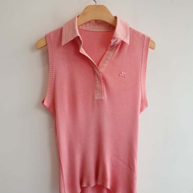 Courreges 쿠레쥬 올드모델 슬리브리스 탑