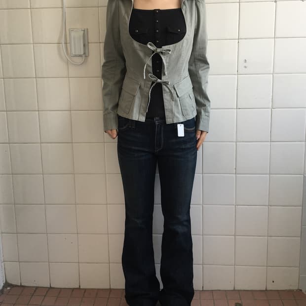 Tied point shirt jacket