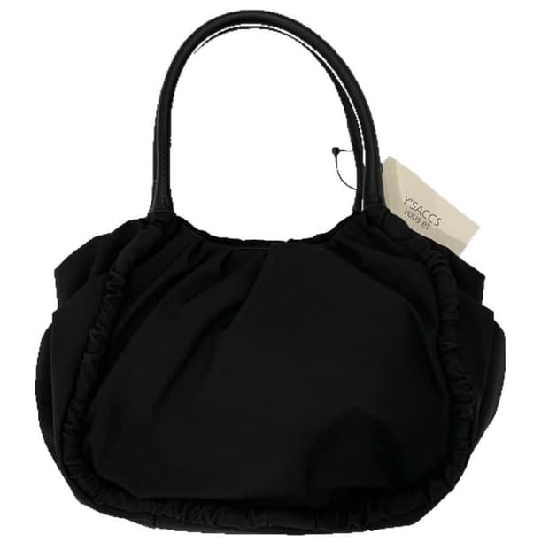 요지야마모토 셔링 핸드백 블랙