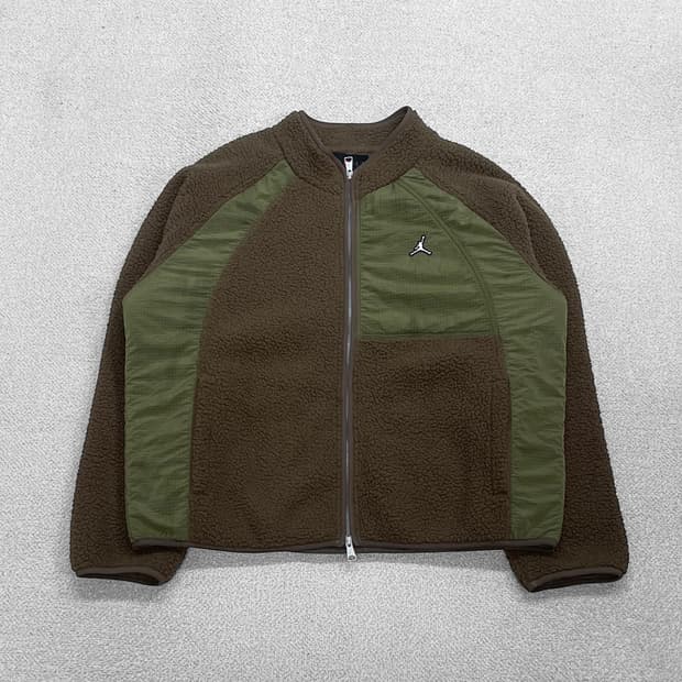 나이키 조던 셰르파 플리스 후리스 집업 브라운