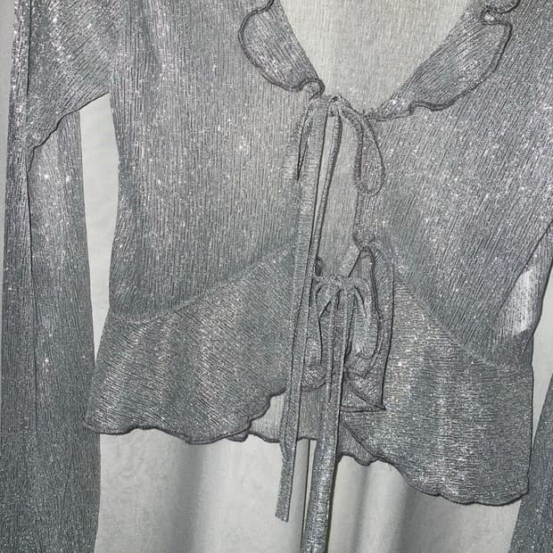 실버 스트랩 프릴 가디건 페어리