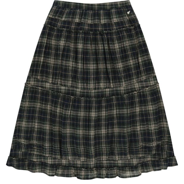 (색상 교환) 코이세이오 셔링 미디스커트 체크->화이트