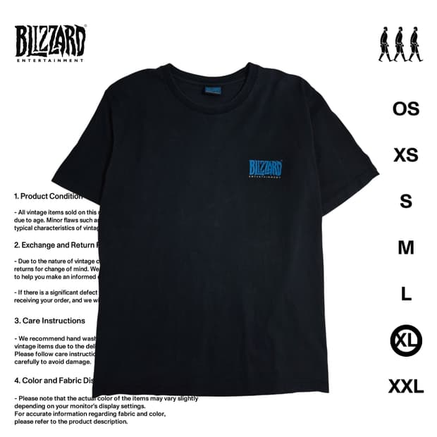 블리자드 00's 로고 프로모션 티셔츠 XL사이즈