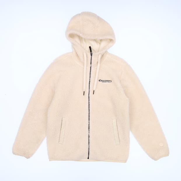 100 디스커버리 크림 뽀글이 플리스 집업 자켓 N7360