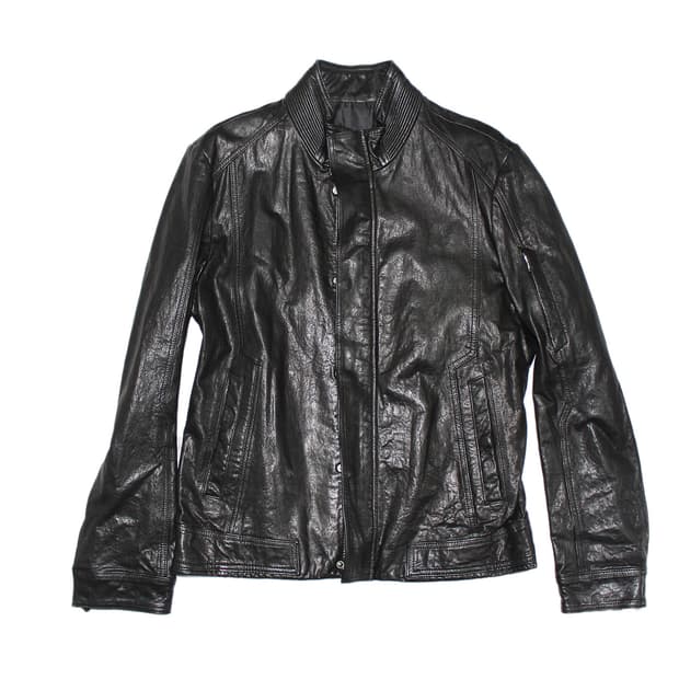 2000s JAPAN 하이넥 램스킨 레더 자켓