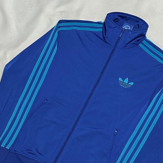90 아디다스 블루 파이어버드 트랙탑 져지