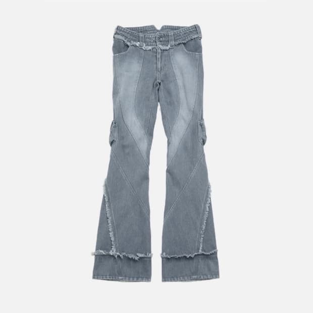 aesynctx 로우라이즈 부츠컷 연청 데님 m