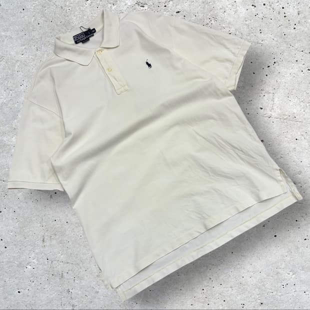 [105] 폴로 랄프로렌 화이트 반팔 카라티 C280