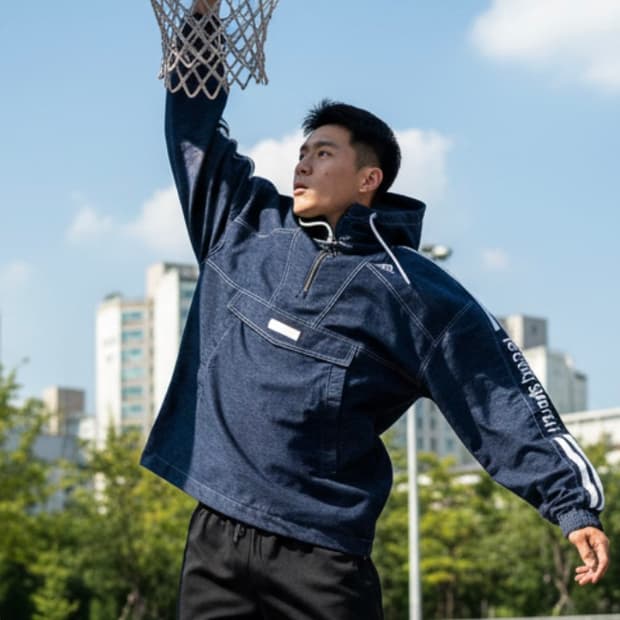 르꼬끄 Le Coq  데님 후드집 아노락 자켓 XL