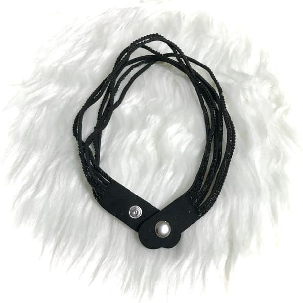 빈티지 락시크 펑크 큐빅 끈 목걸이 (두줄 팔찌 가능)